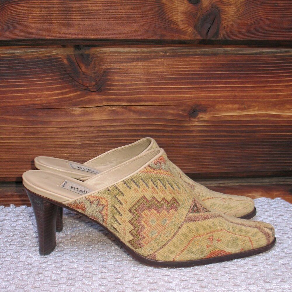 Matisse Tapestry Heeled Mules Shoes - Picture 3 of 8